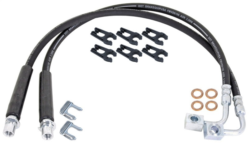 RockJock JT Gladiator Brake Hose Kit Rear w/ Hoses Frame Clips Copper Washers ABS Wire Clips Pair