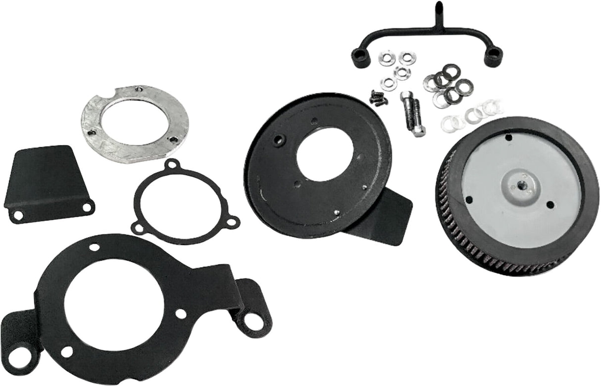 HARDDRIVE M8 Round Hi Perform Satin Black A/C And Breather Kit 120427