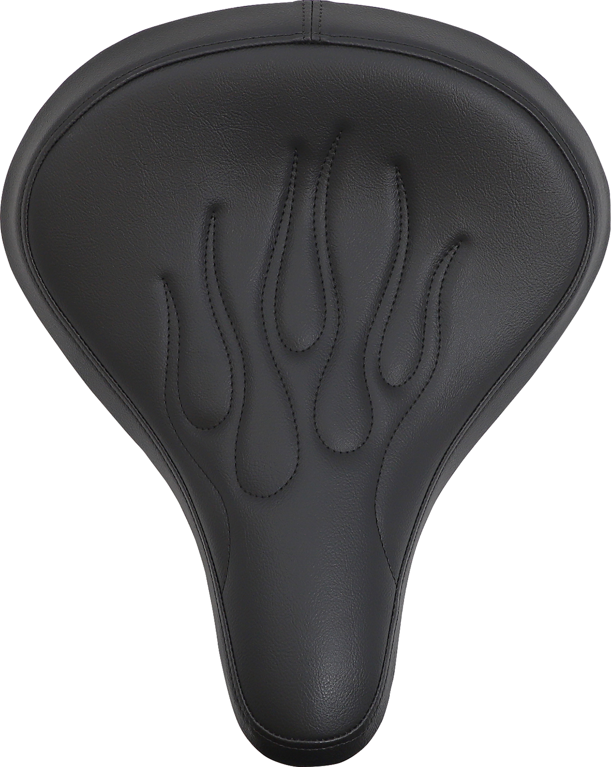 DRAG SPECIALTIES Seat - Spring Solo - Large - Black Vinyl/Flame Stitched 0806-0051