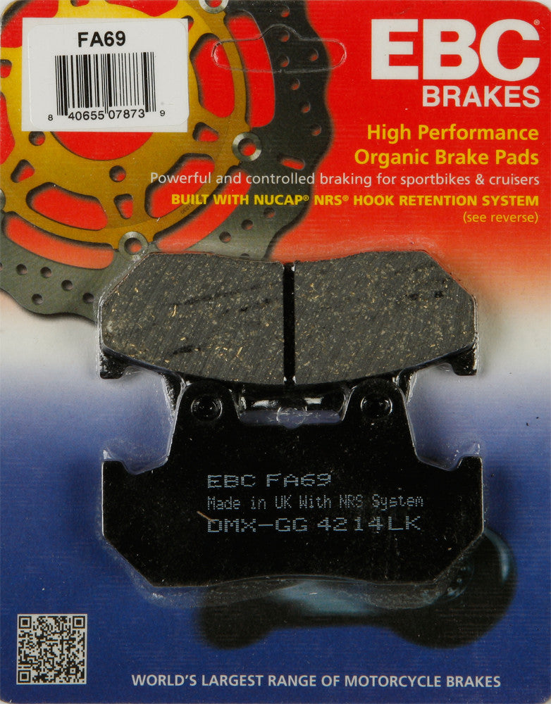 EBC Brake Pads Fa69 Organic FA69