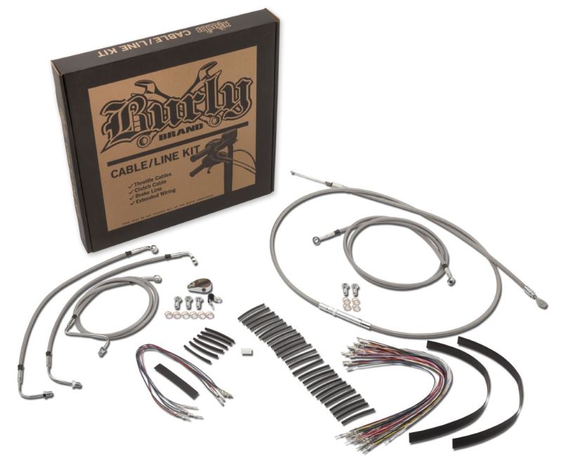 Burly Brand Control Kit 13in Bagger Bar - Stainless Steel