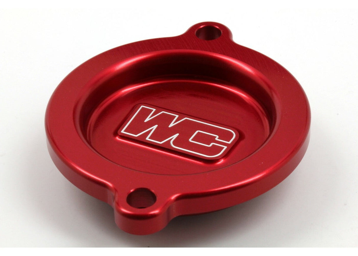 WORKS Oil Filter Cover Red Ktm/Hus/Gas 27-115