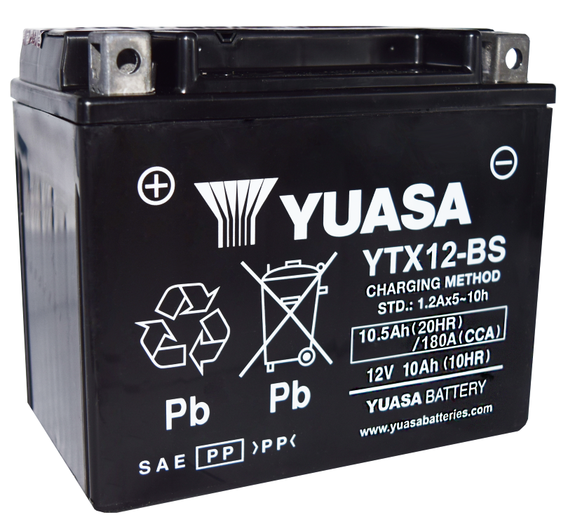 Yuasa YTX12-BS Maintenance Free AGM 12 Volt Battery (Bottle Supplied) YUAM3RH2SIND