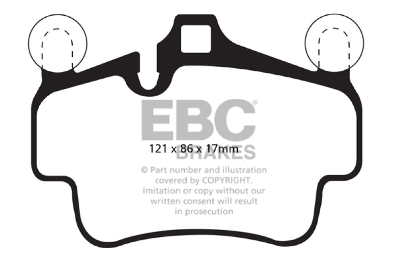 EBC 07-08 Porsche 911 (997) (Cast Iron Rotor only) 3.6 Carrera 2 Yellowstuff Front Brake Pads DP42029R