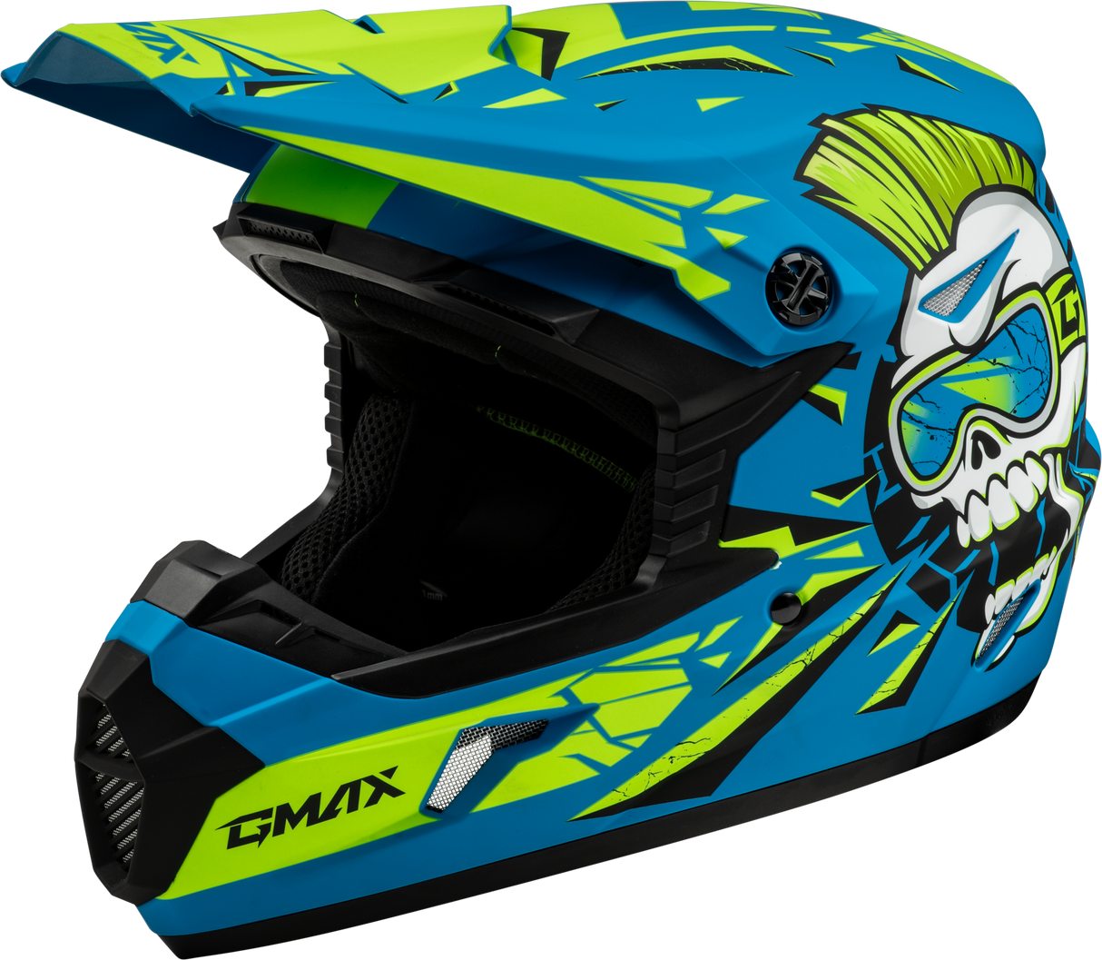 GMAX Youth Mx-46y Unstable Helmet Matte Blue/Green Ys D3465180