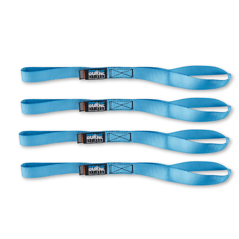 Borne Off-Road Medium-Duty Ratchet Tie-Down Kit (4-Pack) Blue