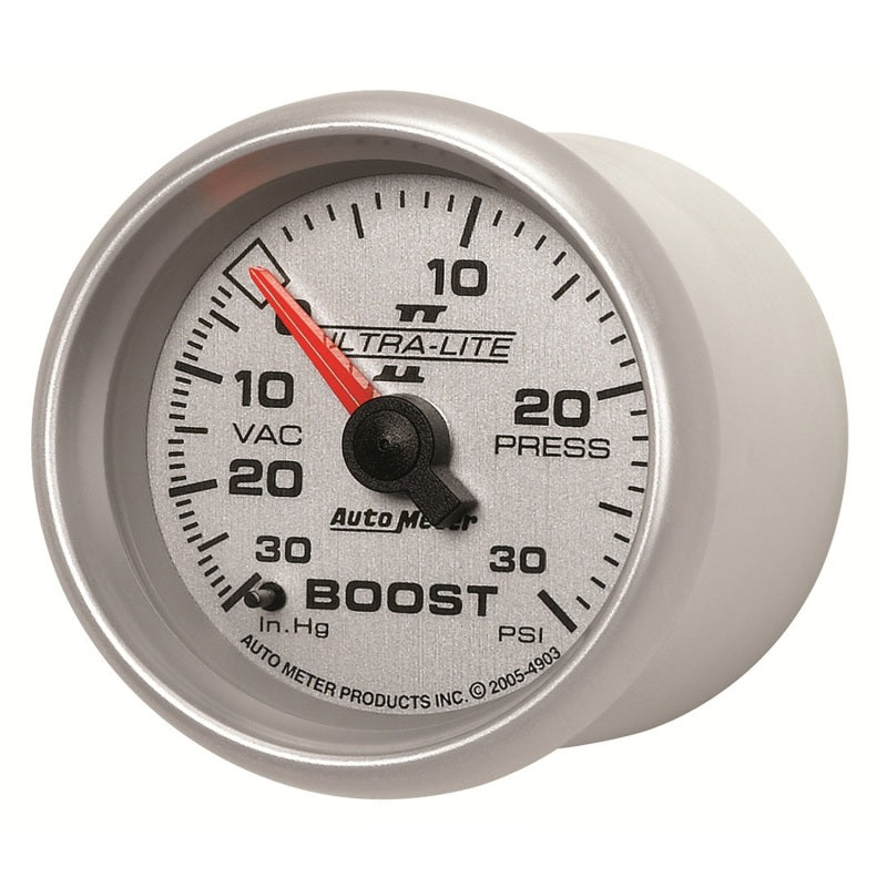 Autometer Ultra-Lite II 52mm 30 PSI Mechanical Boost Gauge 4903