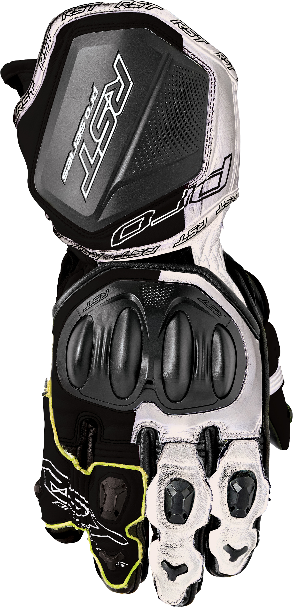 RST Pro Series Gp D3o Gloves Black/White Leather Xs 103715WHI-07