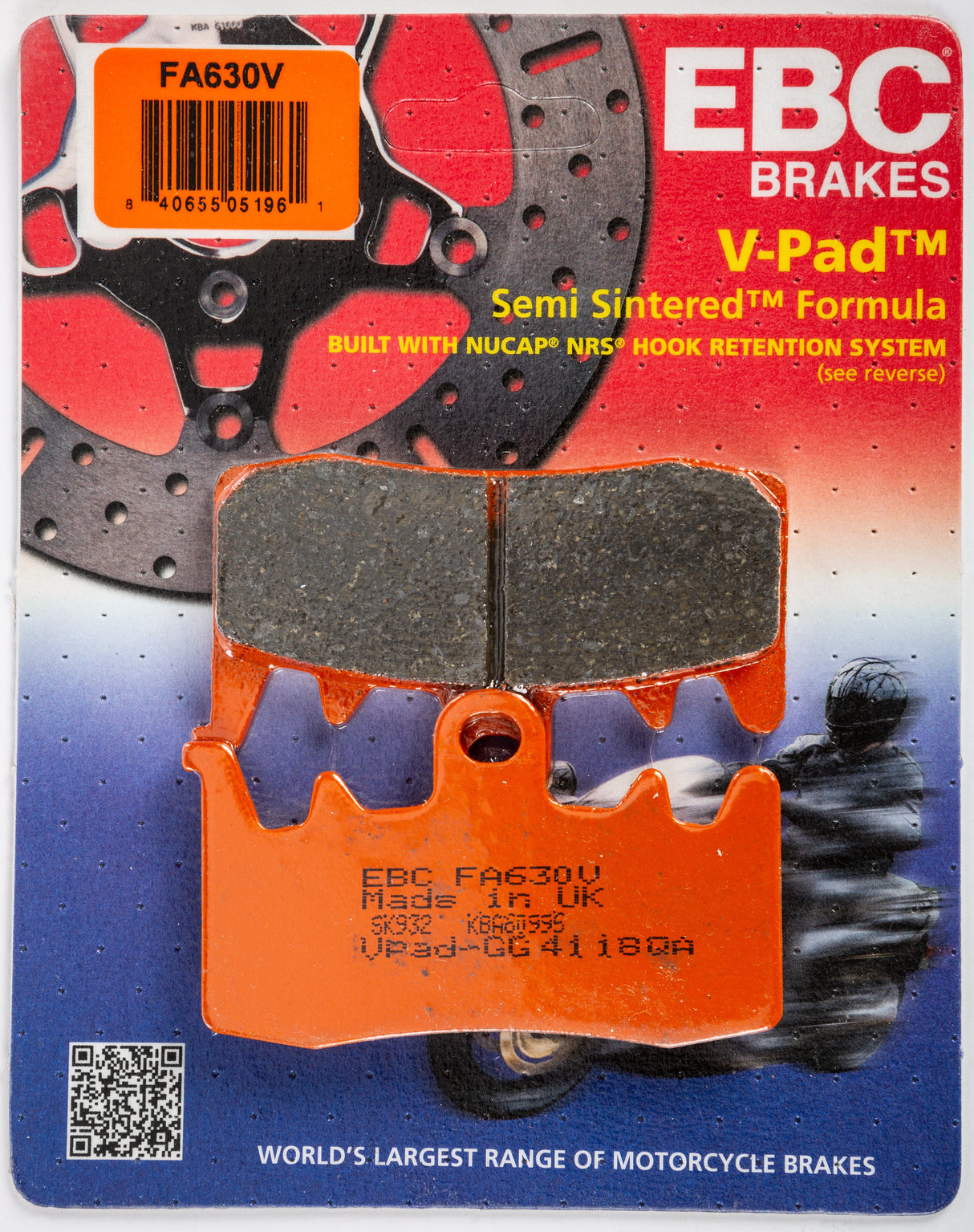 EBC Brake Pads Fa630v Semi-Sintered V Series FA630V