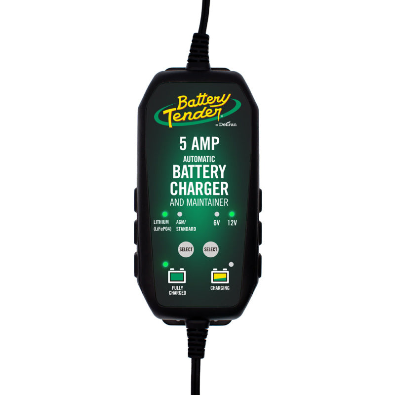 Battery Tender 12V 5AMP Lead Acid and Lithium Selectable Battery Charger 022-0186G-DL-WH