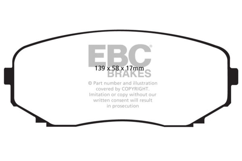 EBC 11-14 Ford Edge 2.0 Turbo Yellowstuff Front Brake Pads DP41794R