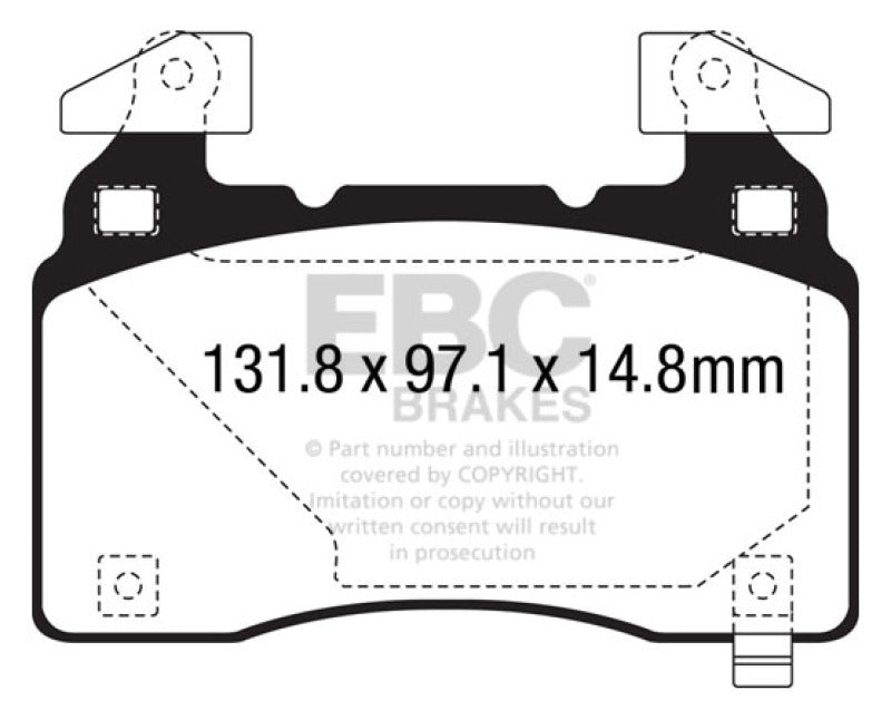 EBC 14+ Chevrolet Corvette Stingray (C7) 6.2 (Z51 Performance Package) Bluestuff Front Brake Pads DP53028NDX