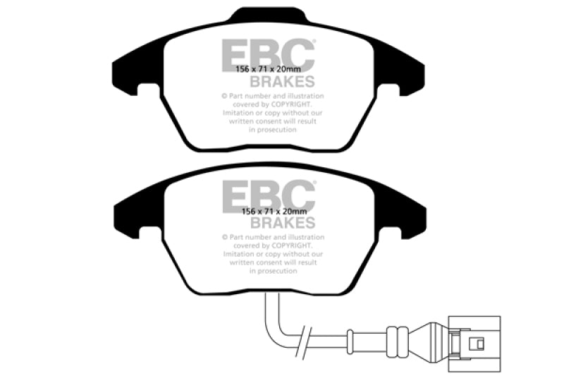 EBC 06-13 Audi A3 2.0 Turbo (Girling rear caliper) Redstuff Front Brake Pads DP31517C