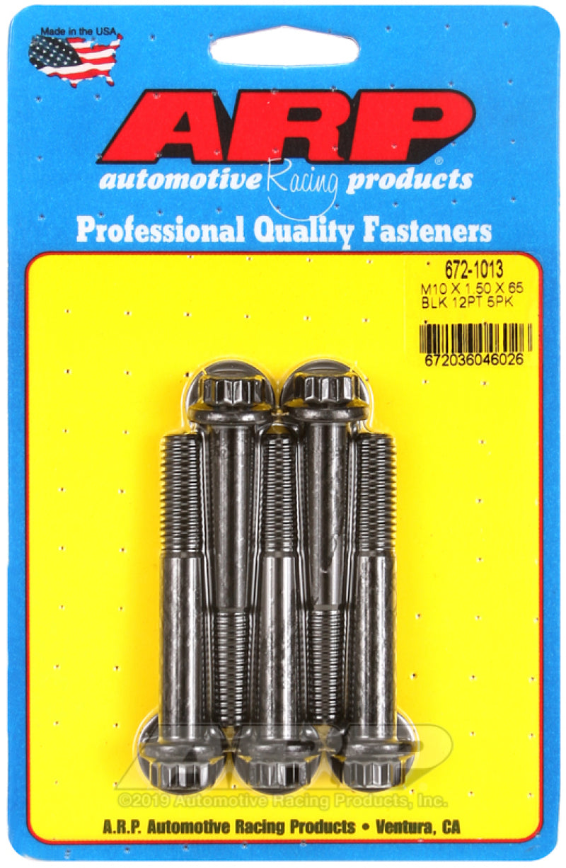 ARP M10 x 1.50 x 65mm 12pt Black Oxide Bolts (5/pkg) 672-1013