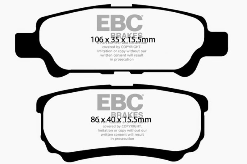 EBC 11-14 Chrysler 200 2.4 Greenstuff Rear Brake Pads DP21563