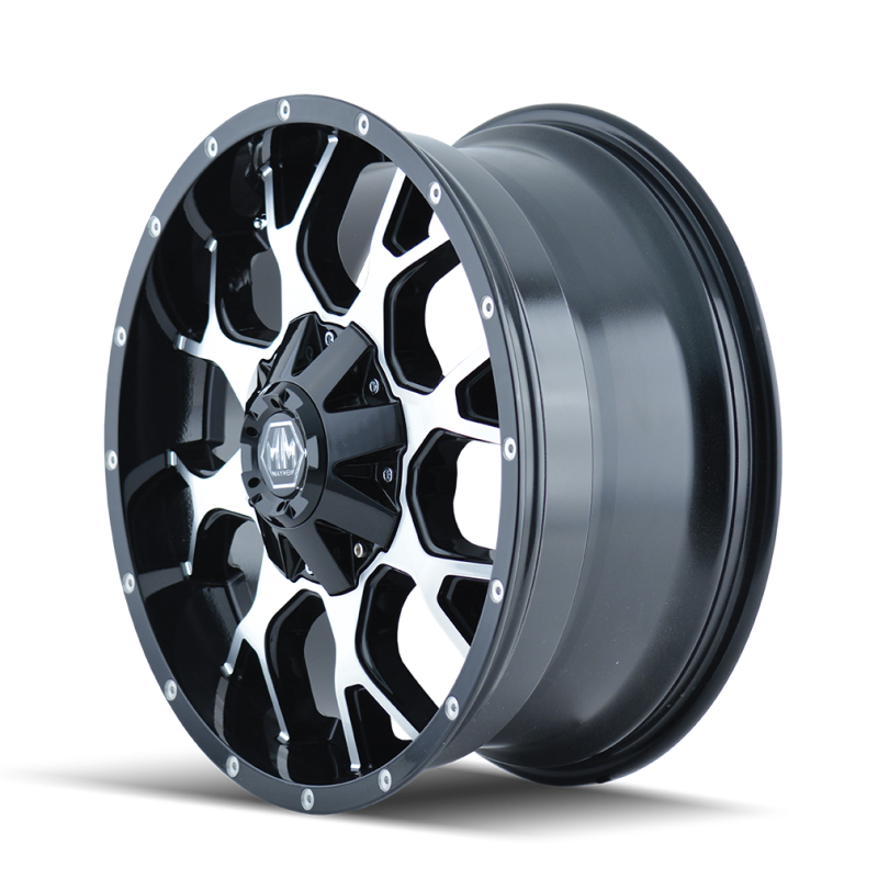 Mayhem 8015 Warrior 22x12 / 8x165.1 BP / -44mm Offset / 130.8mm Hub Black/Machined Face Wheel