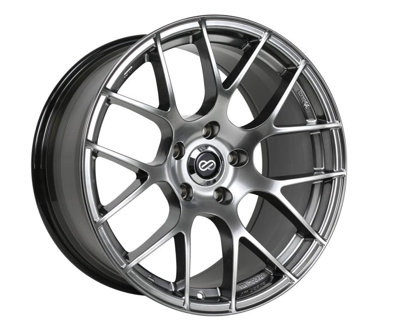 Enkei Raijin 18x8 45mm Offset 5x112 Bolt Pattern 72.6 Bore Diamter Hyper Silver Wheel 467-880-4445HS