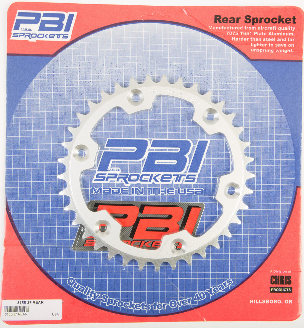 PBIRear Sprocket Aluminum 37t-520 Beta/Hon3155 37-3