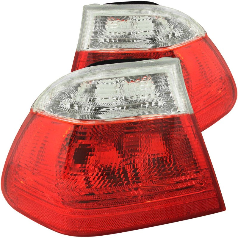 ANZO 1999-2001 BMW 3 Series E46 Taillights Red/Clear 221218