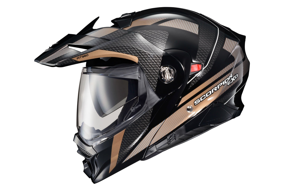 SCORPION EXO Exo-At960 Modular Helmet Hicks Black/Gold Md 96-1144