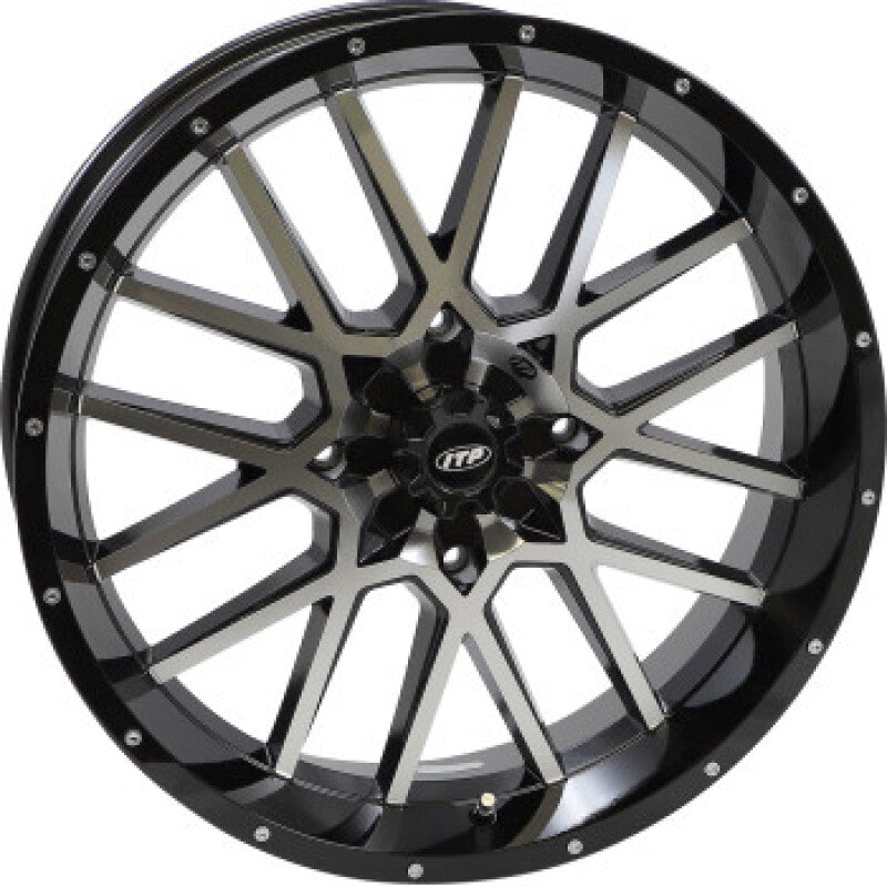 ITP Hurricane 20x6.5 / 4x137 BP / 4+2.5 Offset Gloss Black w/ Milled Edges Wheel 2022517546B