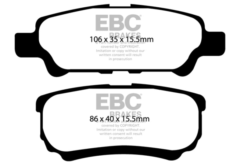 EBC 11-14 Chrysler 200 2.4 Greenstuff Rear Brake Pads DP21563