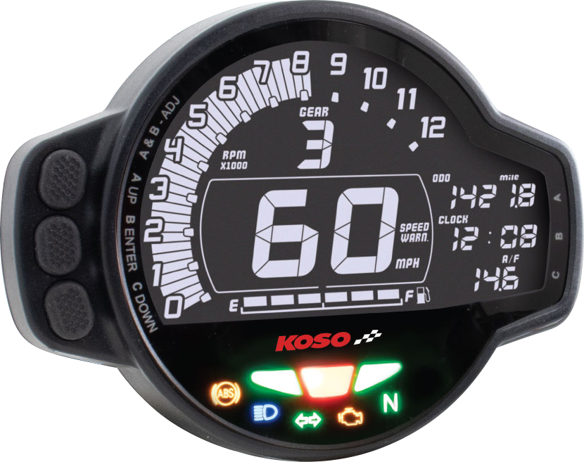 KOSO NORTH AMERICA Multi-Functional Gauge - MS-01 - Honda Grom BA078100-GR