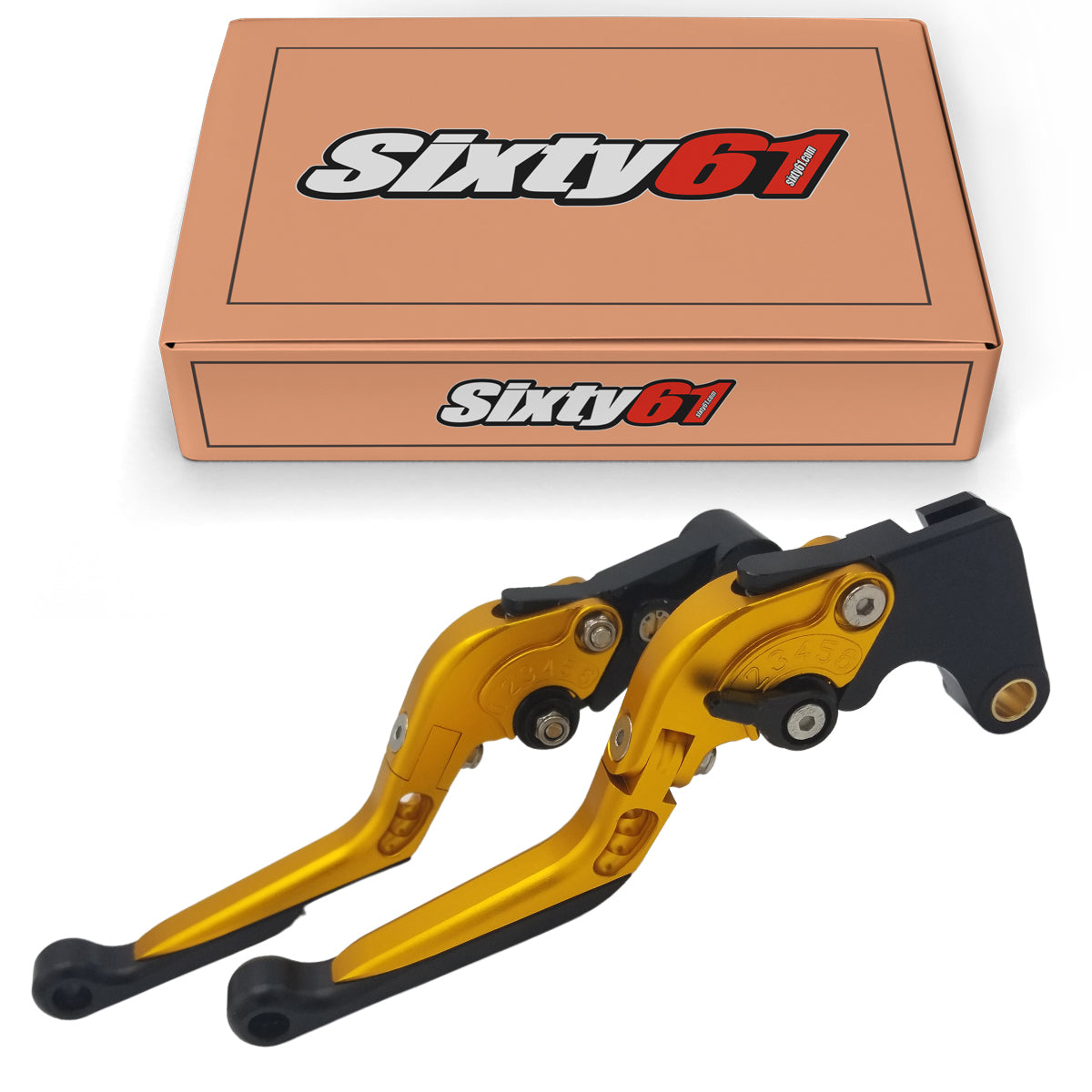 Suzuki Gold Brake & Clutch Levers, Adjustable Sliding Folding Levers