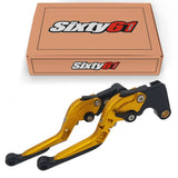 Suzuki Gold Brake & Clutch Levers, Adjustable Sliding Folding Levers