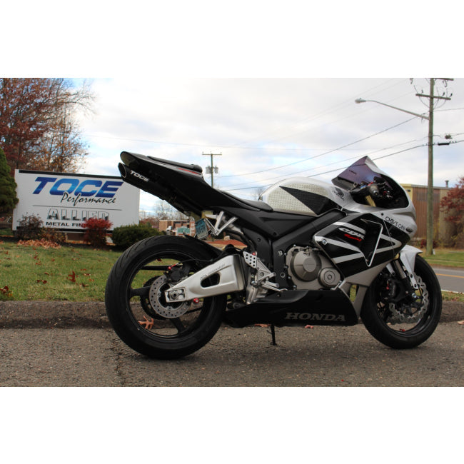 Toce T-Slash Full Exhaust System  Black Powdercoated Midpipe + Cat-Pipe Honda CBR600RR 07-25 30126-HON-T6FS