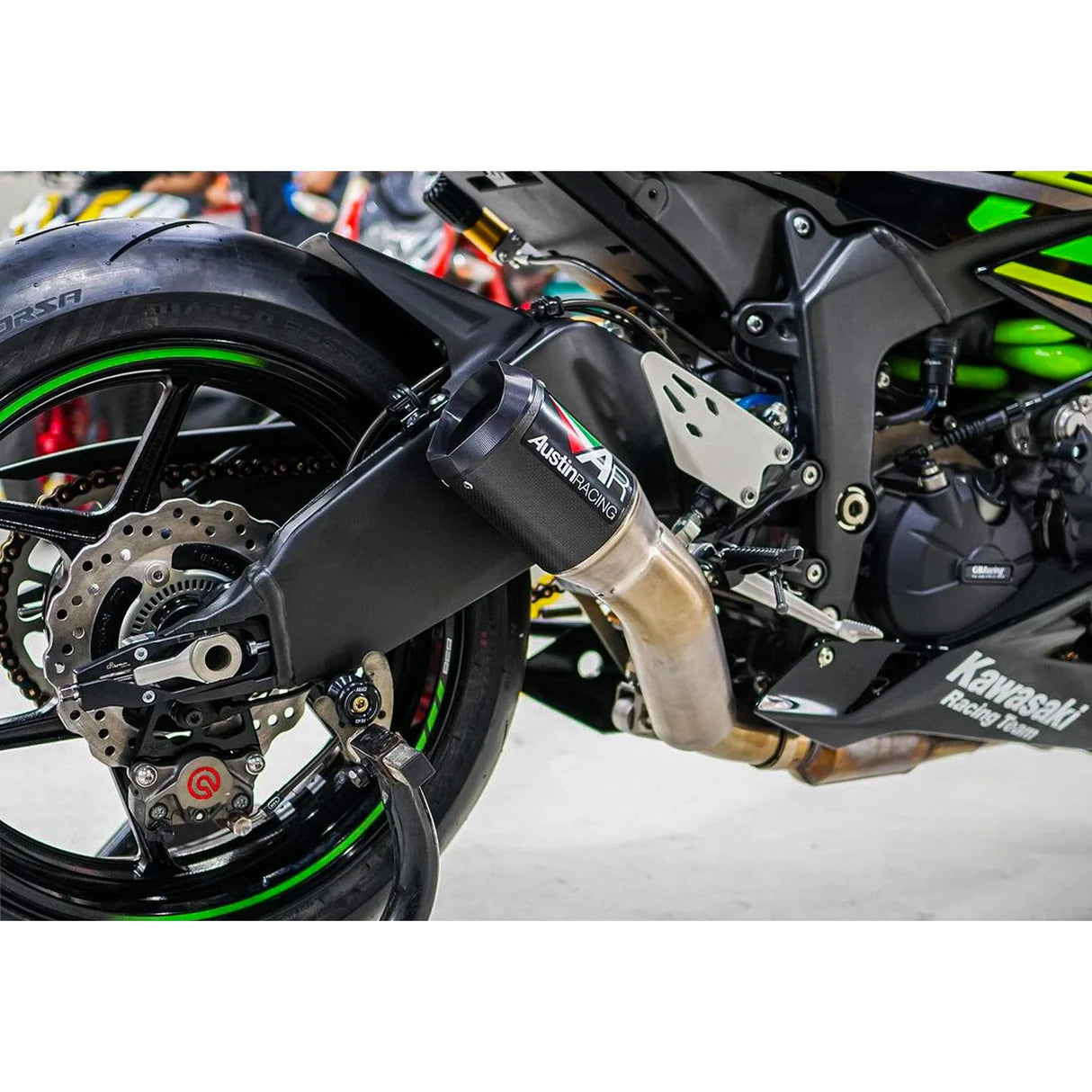 Austin Racing  GP1 DE-CAT exhaust Black or Titanium  for ZX636/ZX6R  2009-2025  KAWASA004