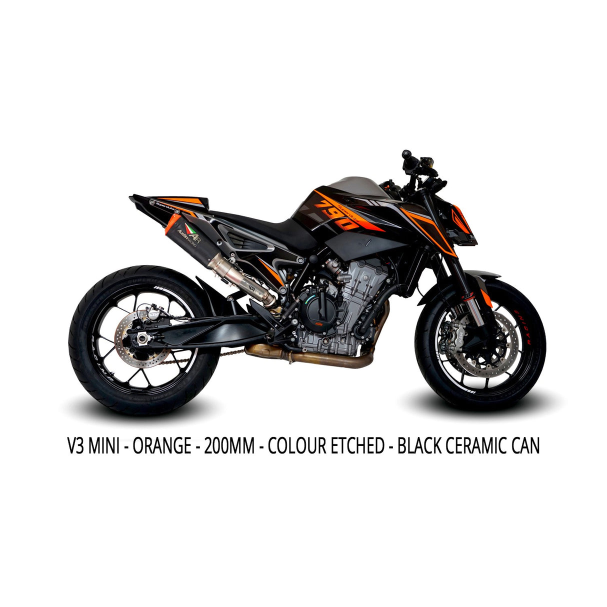 Austin Racing  KTM DUKE 890 HI-SLUNG dB COMPLIANT & RACE SLIP-ON DE-CAT EXHAUST SYSTEMS  AR78