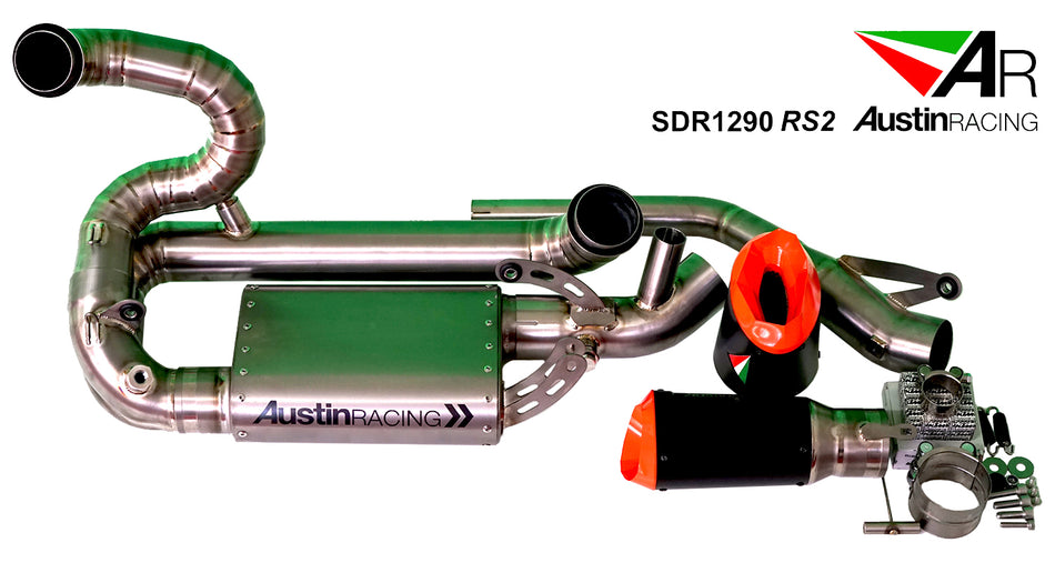 Austin Racing GP1RS Black mufflers FULL EXHAUST SYSTEM 2020 - 2023 KTM SUPERDUKE 1290  AR0006