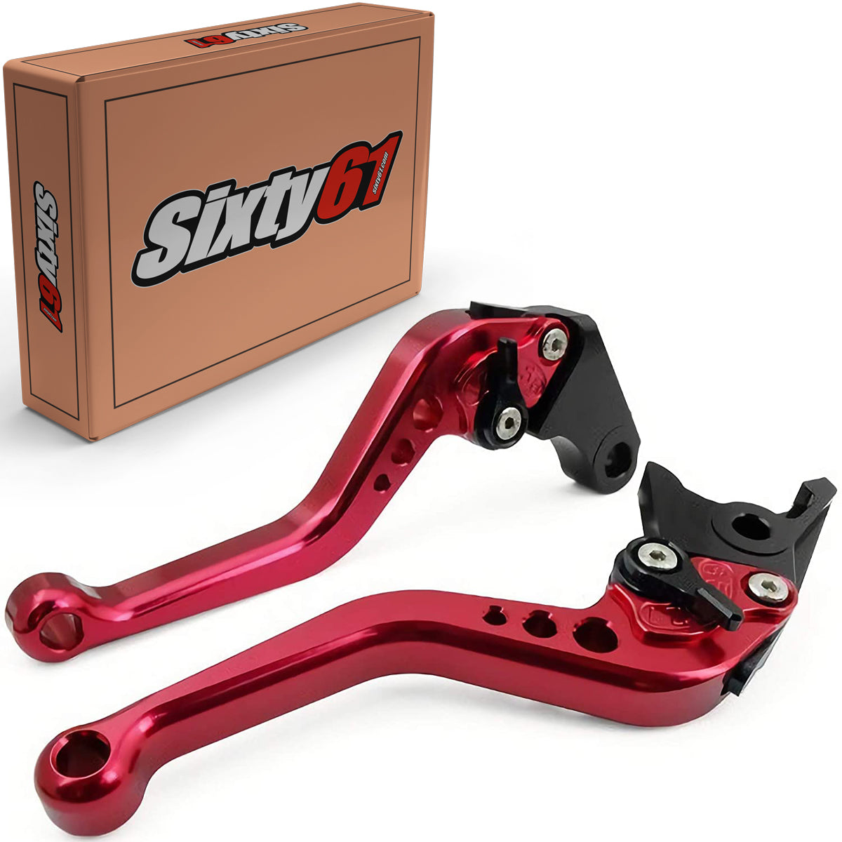 Suzuki Brake & Clutch Levers, Red Shorty Adjustable