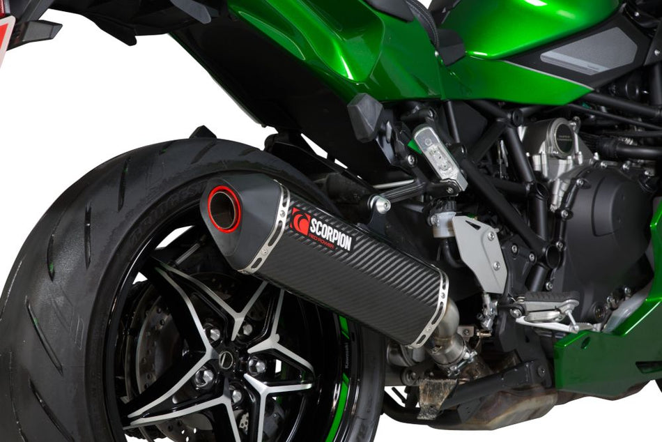 Scorpion Serket Parallel Slip-On Exhaust  Ninja H2-SX / H2-SX SE  Carbon Fiber 2018-2019 RKA122CEO