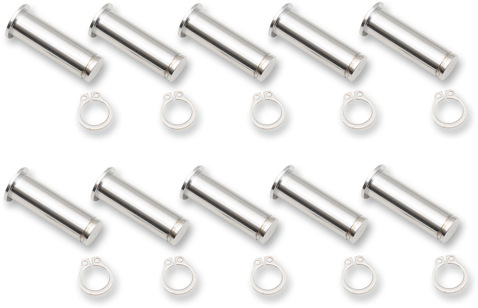 DRAG SPECIALTIES Pivot Pins - Lever - 10 Pack - Chrome 74113