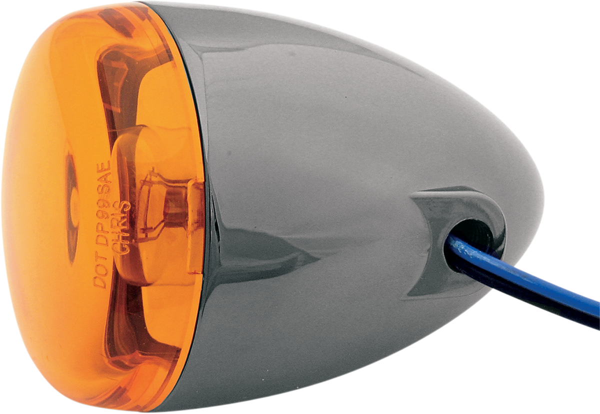 CHRIS PRODUCTS Turn Signal - Black Nickel/Amber 8501A-BN