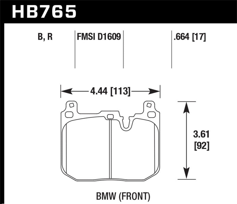 Hawk 15-17 BMW M4 DTC-30 Front Race Pads KHB765W.664