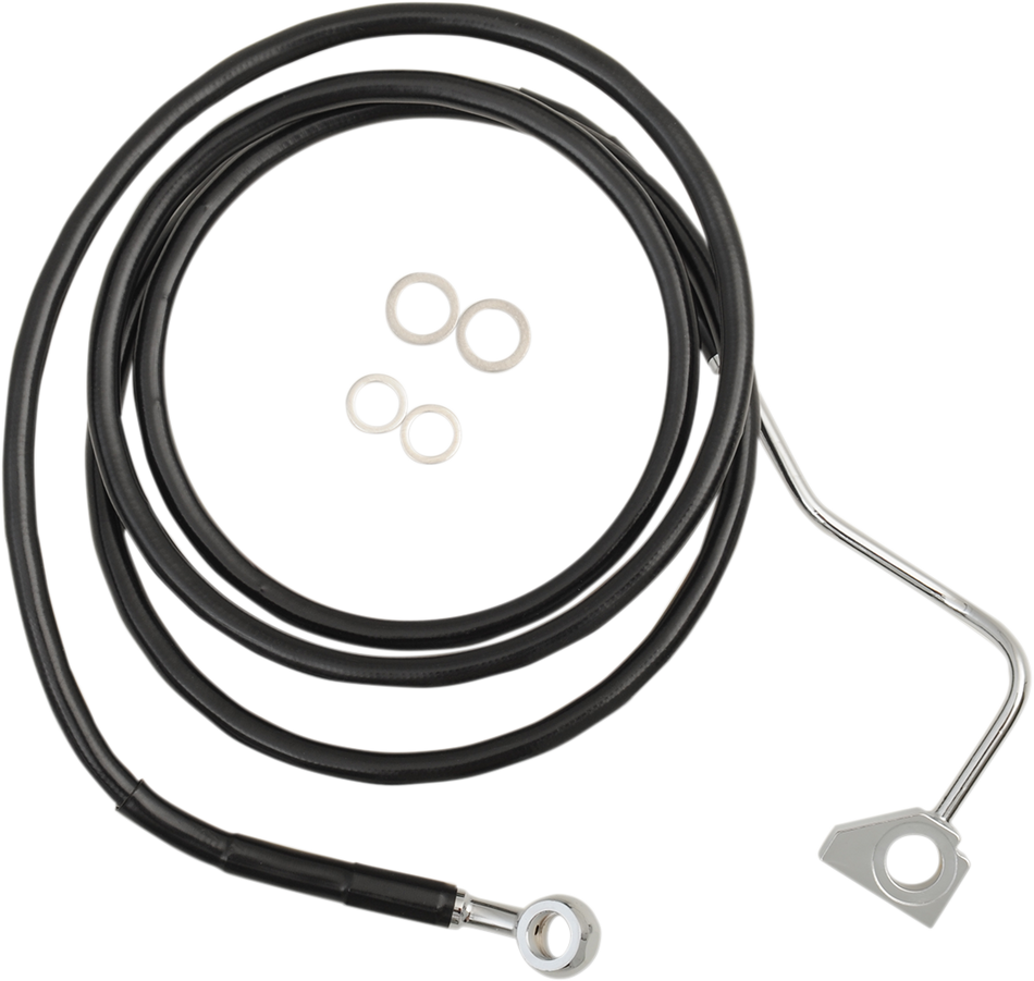 DRAG SPECIALTIES Brake Line - Front - Black - +8" with ABS 614220-8BLK