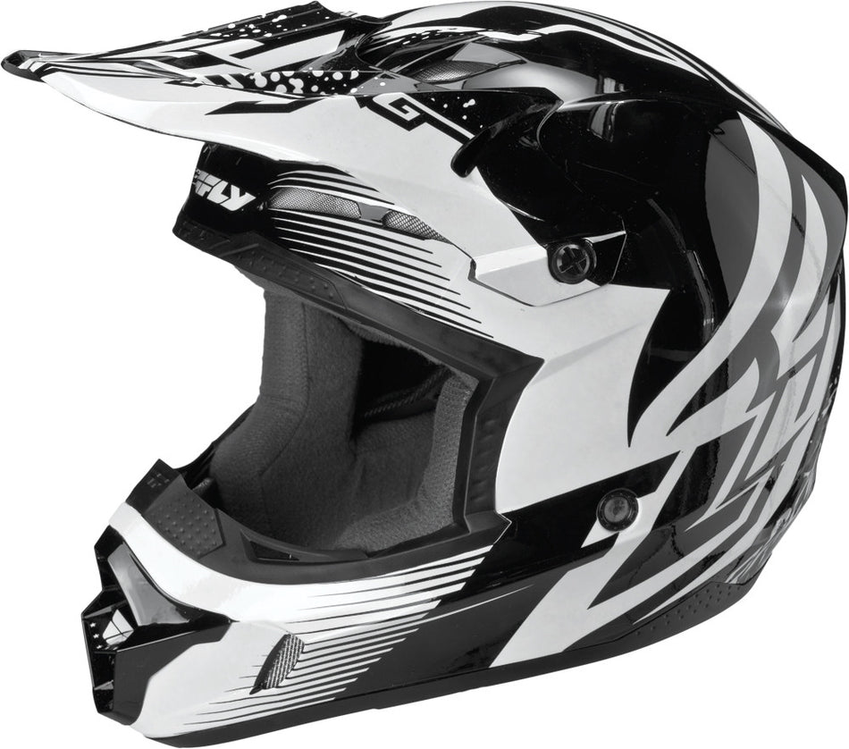 FLY RACING Kinetic Inversion Helmet Black/White Yl 73-3341YL