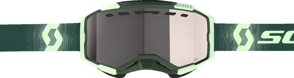 SCOTT Fury Snow Cross Goggle - Dark Green/Mint - Enhancer Silver Chrome 278605-7703313