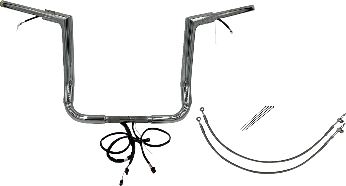 FAT BAGGERS INC. Handlebar Kit - Flat Top - 14" - Chrome 601214