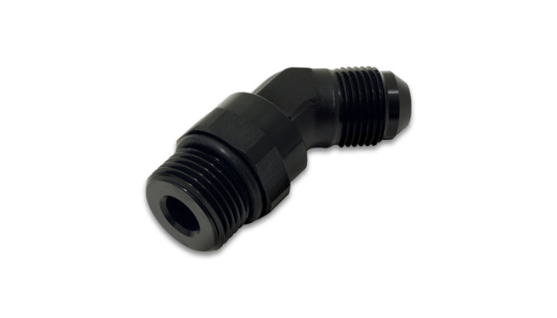 Vibrant -8AN Male to Male -6AN Straight Cut 45 Degree Adapter Fitting - Anodized Black 16943