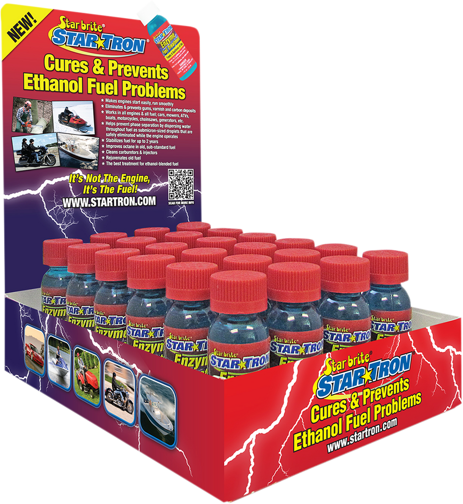STAR TRON Enzyme Fuel Treatment - 1 U.S. fl oz. - 24 Pack with Display 14324