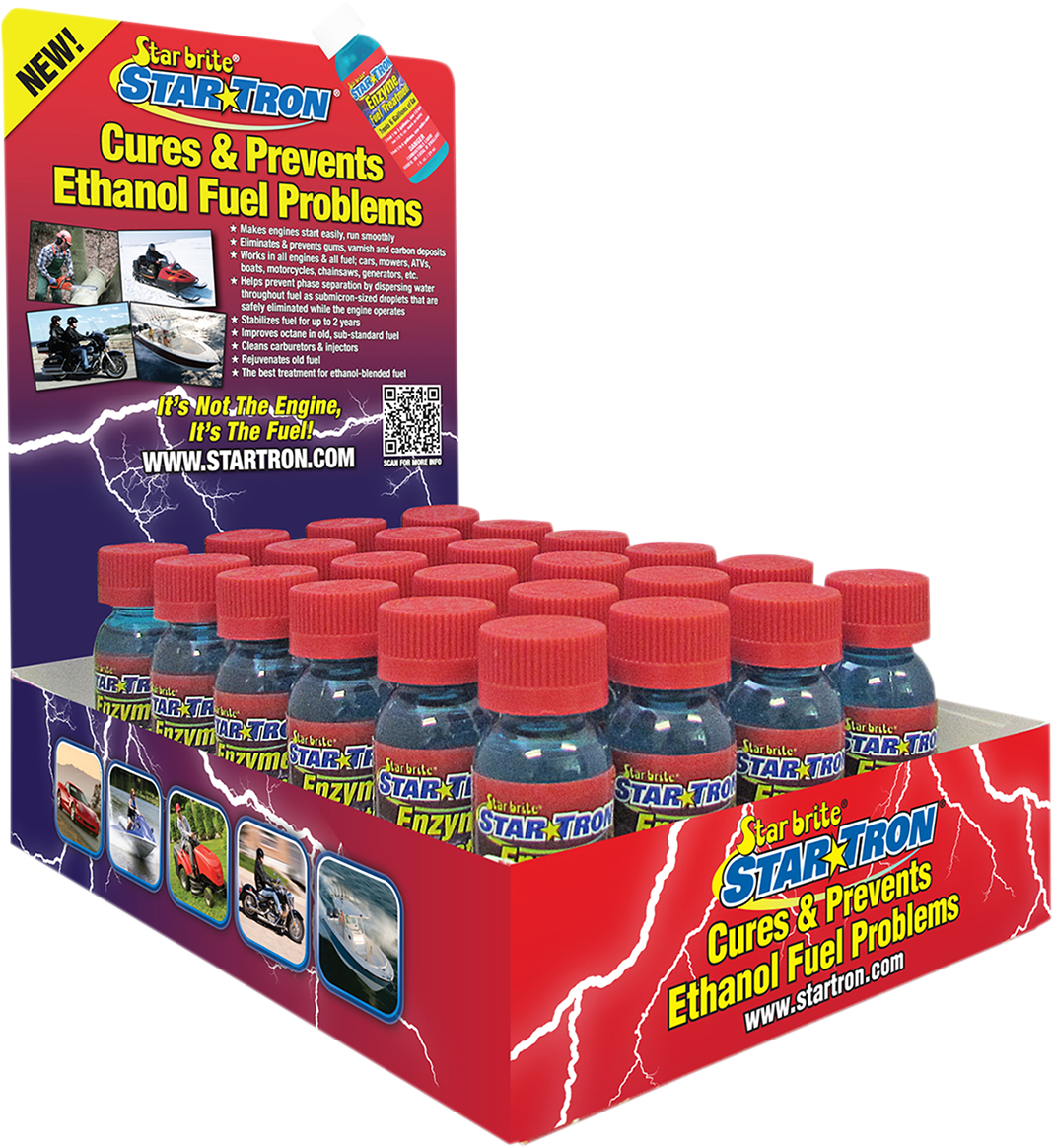 STAR TRON Enzyme Fuel Treatment - 1 U.S. fl oz. - 24 Pack with Display 14324