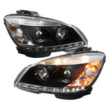 Spyder Mercedes Benz C-Class 08-11 Projector Headlights Halogen - DRL Blk PRO-YD-MBW20408-DRL-BK 5042262