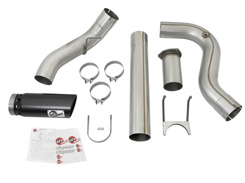 aFe ATLAS 5in DPF-Back Alum Steel Exhaust System w/Black Tip 2017 Ford Diesel Trucks V8-6.7L (td) 49-03090-B