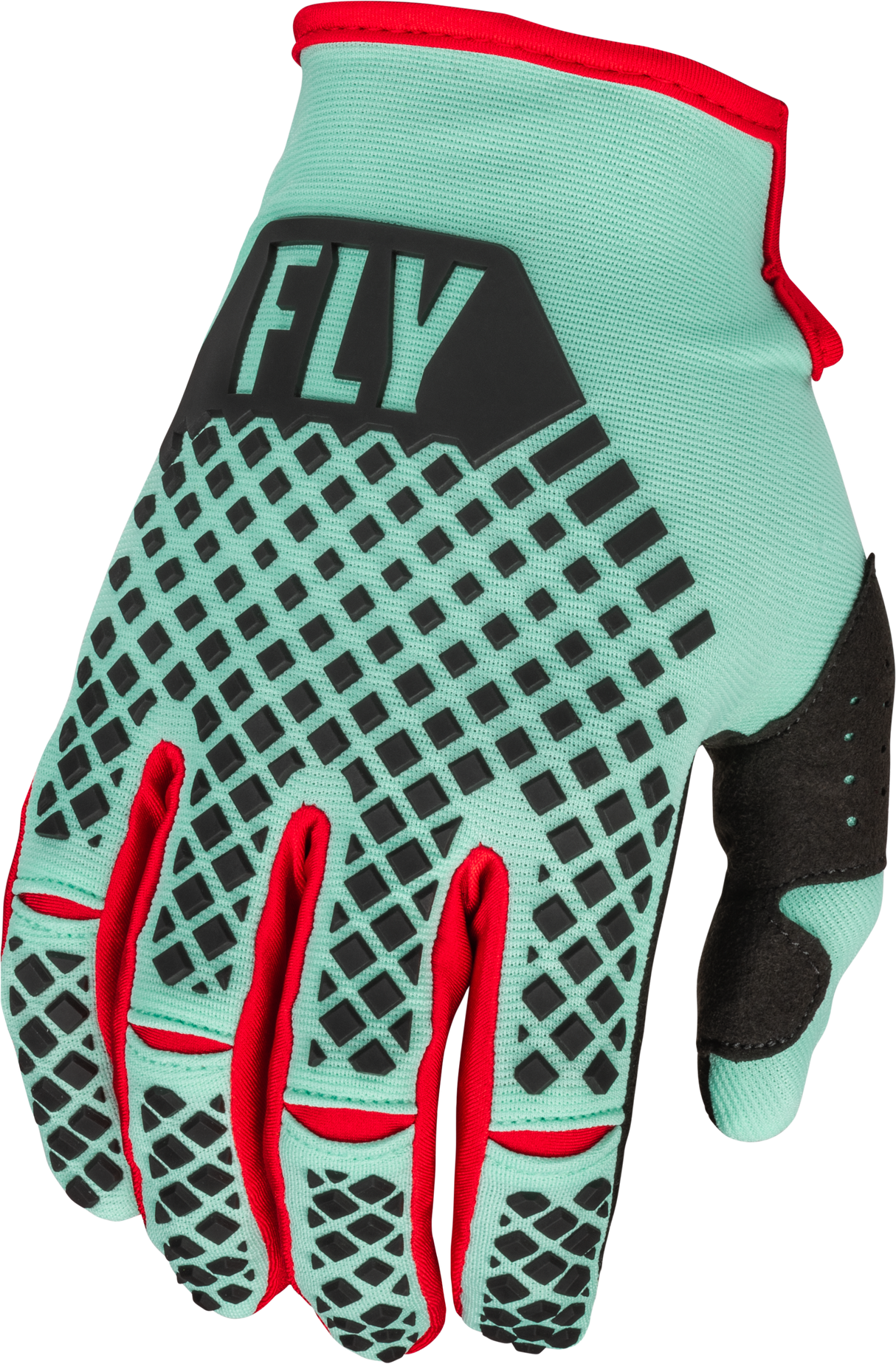 FLY RACING Youth Kinetic S.E Rave Gloves Mint/Black/Red Yl 376-415YL