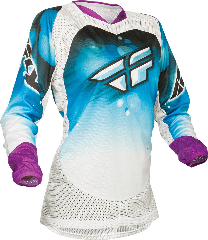 FLY RACING Kinetic Ladies Jersey Blue/White 2x 367-6212X
