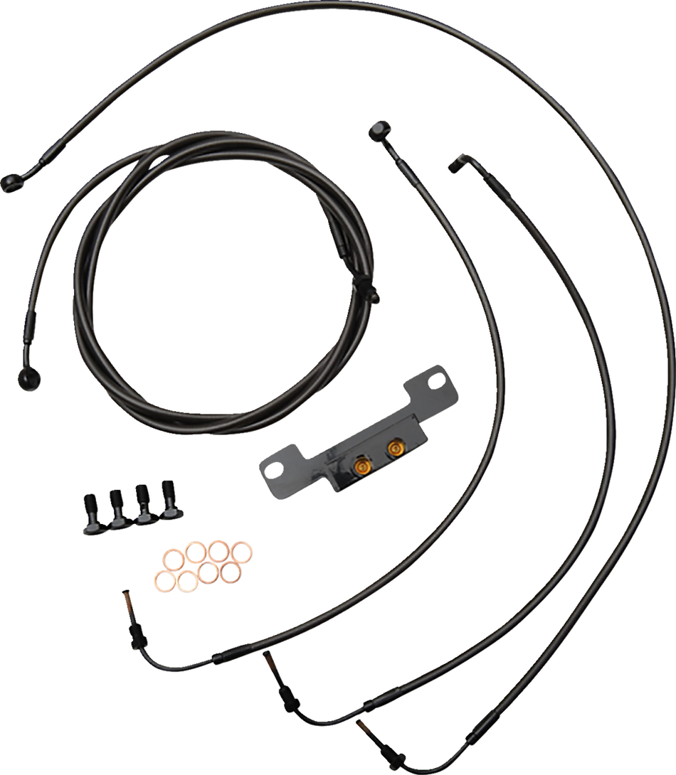 LA CHOPPERS Handlebar Cable/Brake Line Kit - Stock Ape Hanger Handlebars - Midnight LA-8056KT-08M